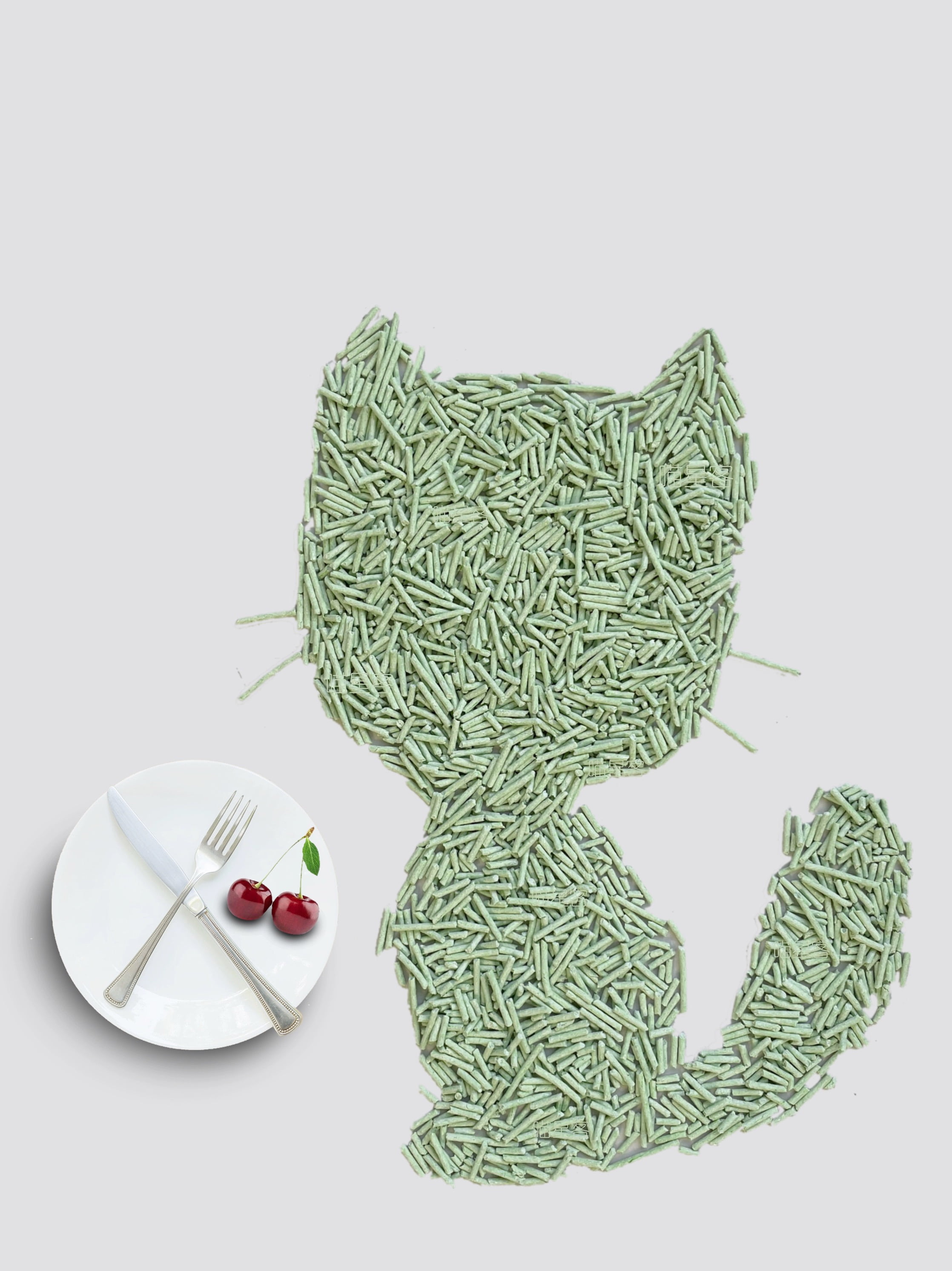 FEELING BEST Green Tea Flavored Cat Litter,Natural Pretty Kitty Litter Strong Clumping Flushable Cat Litter Pellets Ultra Absorbent Deodorant Tofu Litter,Tidy Dust-Free,Low Tracking,Eco-Friendly