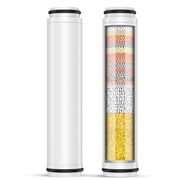 FEELSO 2 Pack Shower Filter for Handheld Shower Head, 15 Stage Replacement Filters for Hard Water, White Balck