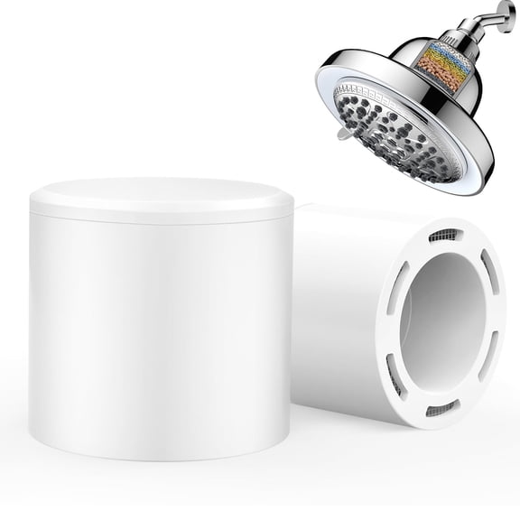 FEELSO 2 Pack Showerhead Filter Replacement Cartridge, Multi-Stage Water Softener Filters for Hard Water
