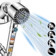thumbnail image 1 of FEELSO Filtered Shower Head with Handheld, High Pressure 4 Spray Showerhead with Filters & Upgraded Anti-clog Nozzles for Hard Water, Chrome, 1 of 10