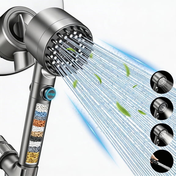FEELSO High Pressure Shower Head with Handheld, Filtered Showerhead Removes Hard Water for Reduce Dry Itchy Skin