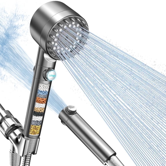 FEELSO Filtered Shower Head with Handheld, High Pressure, Removes Hard Water for Reduce Dry Itchy Skin & Pet Bath
