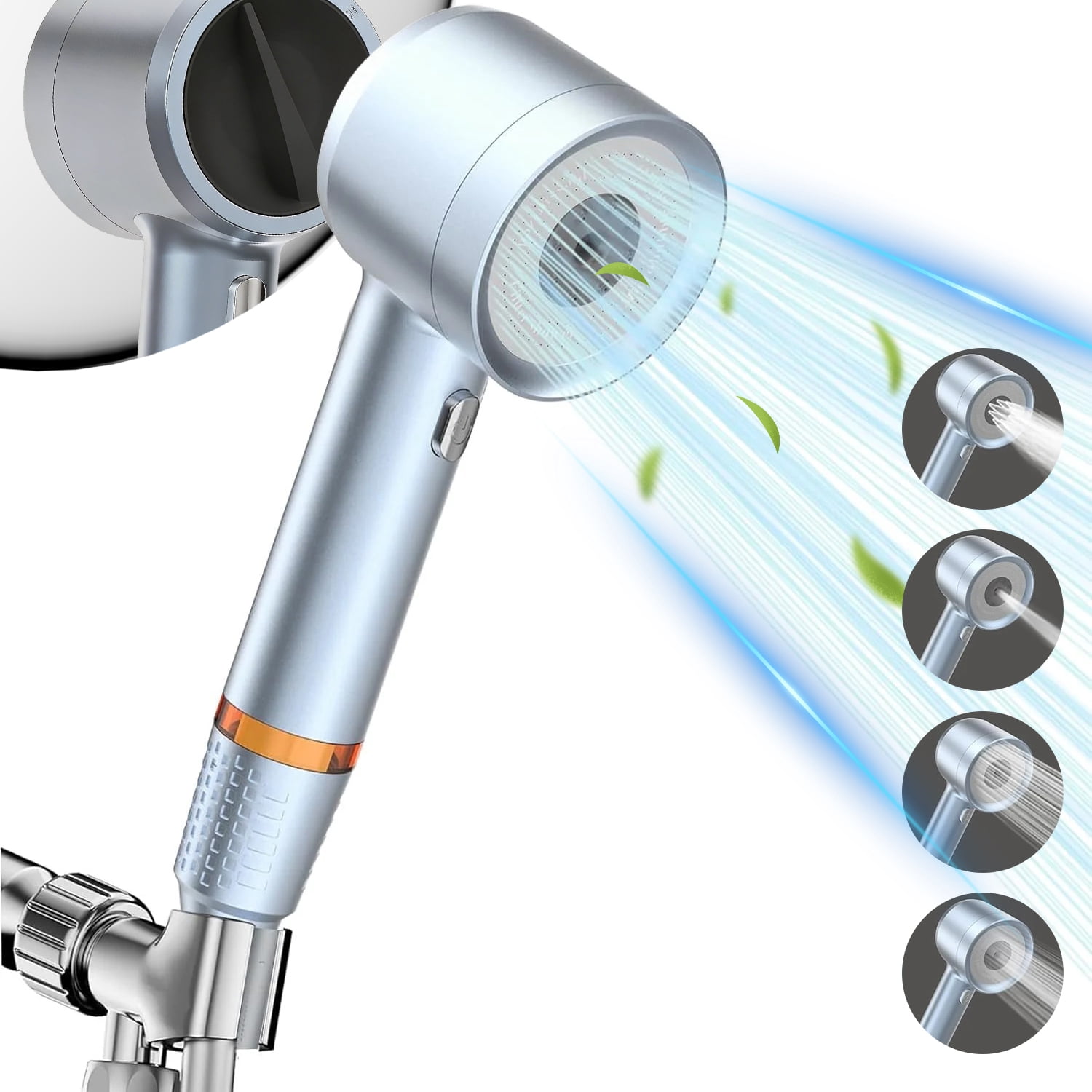 FEELSO Handheld Shower Head with Filter, High Pressure 4 Spray ...