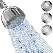 FEELSO High Pressure Fixed Shower Head, 5 Spray Settings, Water Saving Stainless Steel Showerhead