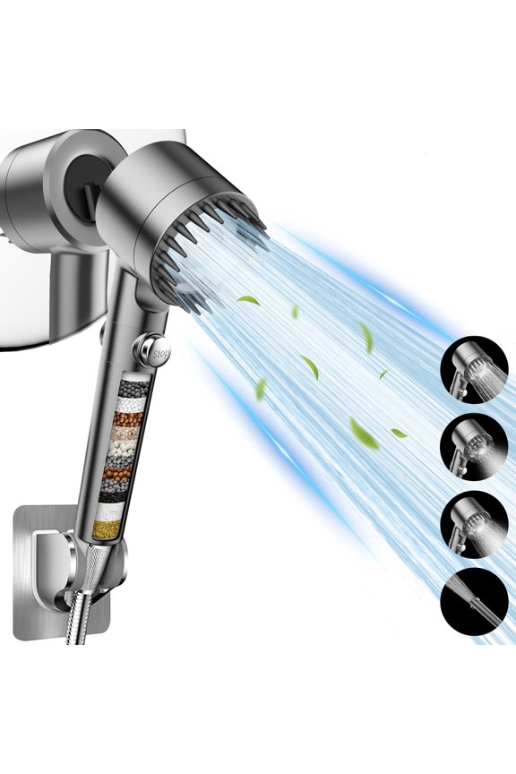 High Pressure Handheld RV Shower Head with Hose - 3 Mode Filtered Showerhead with on/off Switch for RV, Camper, Trailer & Home, Bathrooms, Grey