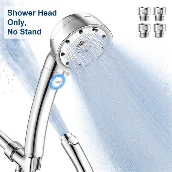 FEELSO High Pressure Showerhead with Handheld, 6+1 Modes, Nano-Bubble, 200% Boost, One-Button Stop, Shower Head Only, No Stand