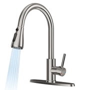 FEELSO Kitchen Faucets with Pull Down Sprayer, Brushed Nickel Stainless Steel Filter Water Kitchen Faucet, High Arc Single Handle Sink