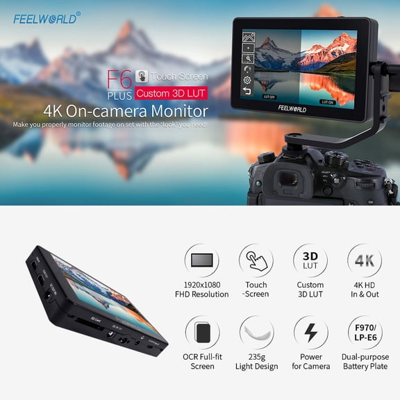 FEELWORLD ,Inch On-Camera Field Tilt Arm F6 Plus Output 1920 * Field Kit Kit 3D Kit 3D LUT 1920 * 1080 Assist Tilt Video Assist 4K Input 5.5
