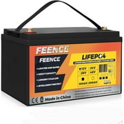 FEENCE 12V100Ah LiFePO4 Battery lithium batteries 12v over 7000  Deep Cycles Iron Phosphate Battery Low Temp Protection Support in Series/Parallel for RV Camper Solar Golf Cart Marine Battery 100A BMS