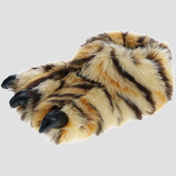 FEETMOJI Family Fullbody Slipper, Men's & Women's Novelty Tiger Stripe Claw Slipper, Tiger Orange, Size XL (Mens 10-12 /Womens Size 12-14)