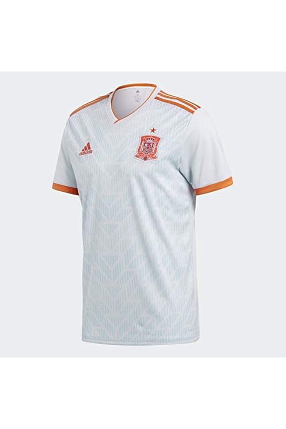 Men's 2018 Spain Away Jersey White/Halo Blue/Bright Red