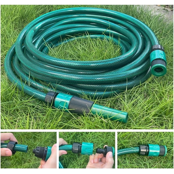 FEFEDFAA-1/2 Inch Short Garden Hose 25FT, Flexible Water Hose for Lawn Outdoor DIY PVC Tubing Set
