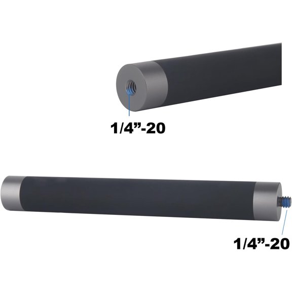 FEFEDFAA-1/4" Thread Extension Aluminium Rod Mount, Camera Extension Rod for Dash Cam, Action Cameras, 15cm/5.9 inch Long with 1/4" Male Female Thread