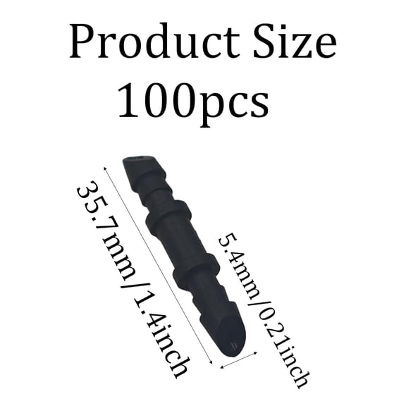 FEFEDFAA-100Pcs 0.2 Inch Drip Irrigation Barbed Connectors, Straight Coupling Fittings for Garden, Plastic Barbed Coupler for 4/7" Tubing Watering and Sprinkler Systems (Direct head)