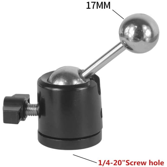 FEFEDFAA-2 Pack 17mm Ball Head with 1/4 inch Screw Thread Mount Connector Adapter for Photography Light Stand Light Tripod Action Camera Phone Holder Clip Webcam Dash Cam Tablet Floor Stand Mic Boom