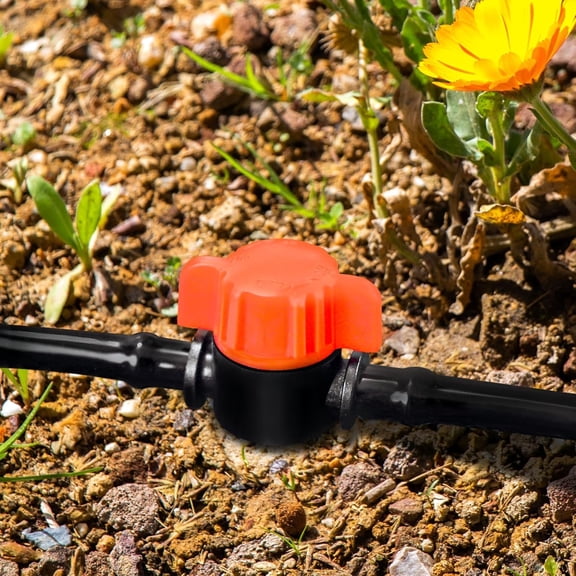 FEFEDFAA-20 Pack 1/4 Inch Drip Irrigation Valve Fittings - 1/4'' Drip In-Line Shut Off Valve Anti-Drop Barbed Flow Control Valve Connectors for 1/4 Inch Drip Tubing System