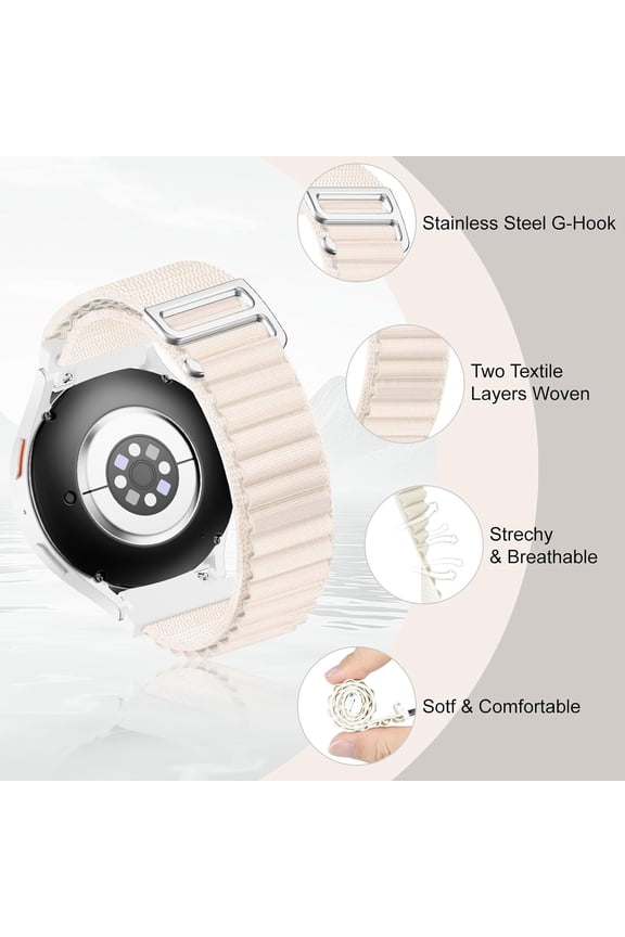 -20mm Nylon Watch Band for Men and Women, Quick Release, Sport Alpine loop Straps Adjustable Breathable Replacement Bands
