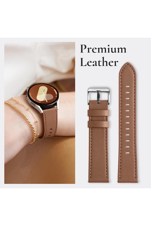 -22mm 20mm 18mm 16mm Leather Band Compatible with Garmin Vivoactive 6 5 3 Venu 3S 2, Top Grain Quick Release Genuine Leather Strap for Samsung Galaxy Watch 7 6 5 4 Band/Forerunner 55 245 255