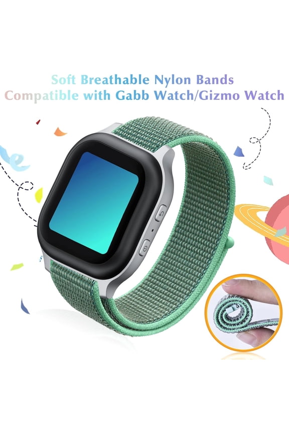 -3 Pack Replacement Nylon Bands Compatible with Gabb Watch 3e 3 2 1/ Gizmo Watch 3 2 1/Cosmo JrTrack Watch, Hook & Loop Design Easy to Put On & Off, Breathable & Washable