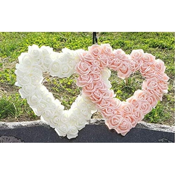 FEFEDFAA-3 x 1.6 x 3 inches 100pcs DIY Real Touch 3D Artificial Foam Rose Head Without Stem for Wedding Party Home Decoration (White)