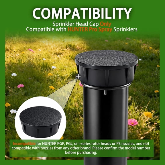 FEFEDFAA-3PCS Sprinkler Head Cap Compatible with Hunter Pro Spray Sprinklers, UV-Resistant ABS and Nitrile Rubber O-Ring