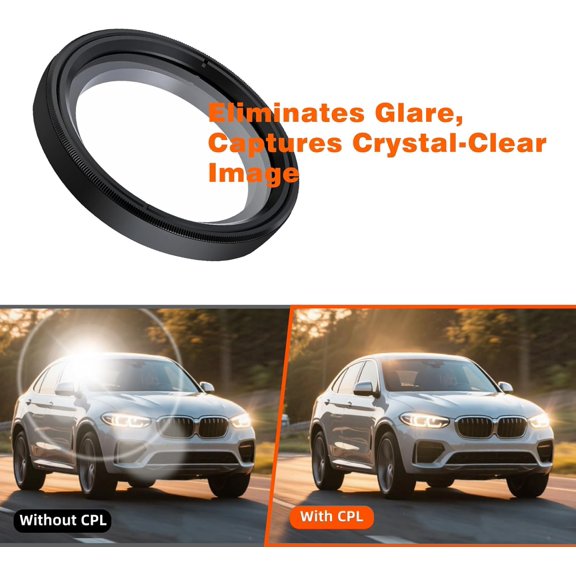 FEFEDFAA-40mm Ultra-Slim CPL Circular Polarizer Filter for R8 Dash Cam, Increase Contrast, Upgrade Visual Performance and Reduce Glare