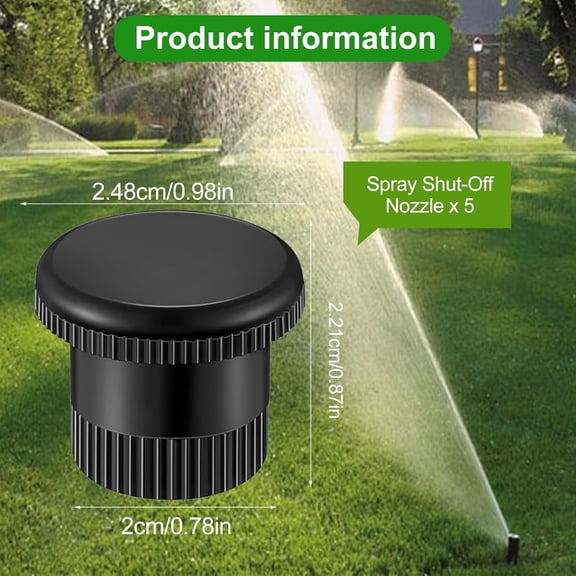 FEFEDFAA-5 Pack Spray Shut Off Nozzle Compatible with Hunter Pro Spray PS Ultra Heads 916400sp, Plastic Sprinkler Head Cap Replacement Set for Automatic Irrigation Water System, Easy to Install, Blac