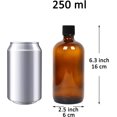 thumbnail image 1 of FEFEDFAA-6 Pack 8 Ounce Empty Glass Bottles with Lids, Amber Glass Growlers with Tight Seal Lids, Perfect for Secondary Fermentation, Storing Kombucha, Kefir, 1 of 3