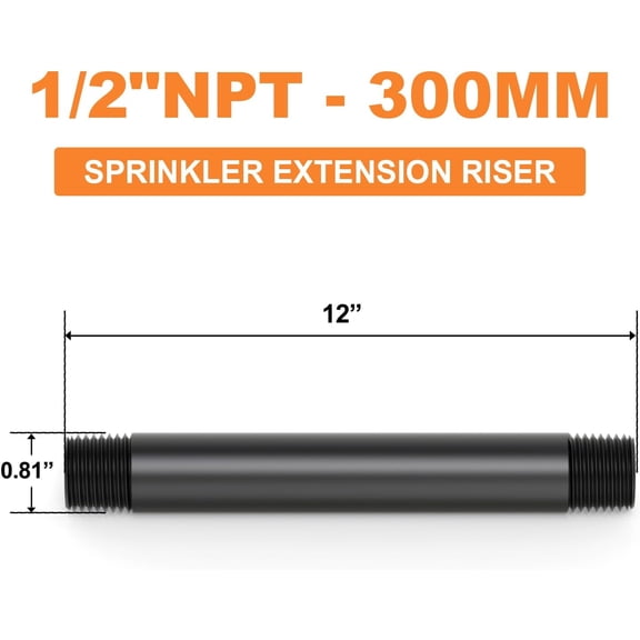 FEFEDFAA-6Pcs 1/2 Inch MNPT PVC Male Pipe Thread Sprinkler Head Pipe Riser Extension for Lawn Irrigation System,Length 12 Inch