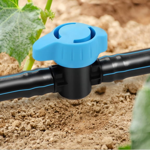 FEFEDFAA-8 Pack Drip Irrigation 1/2 Inch Barbed Shut Off Valve, Drip Line 1/2" In-Line Ball Valve Parts for 1/2 Inch 16mm Drip Irrigation Tubing for Drip Sprinkler Systems