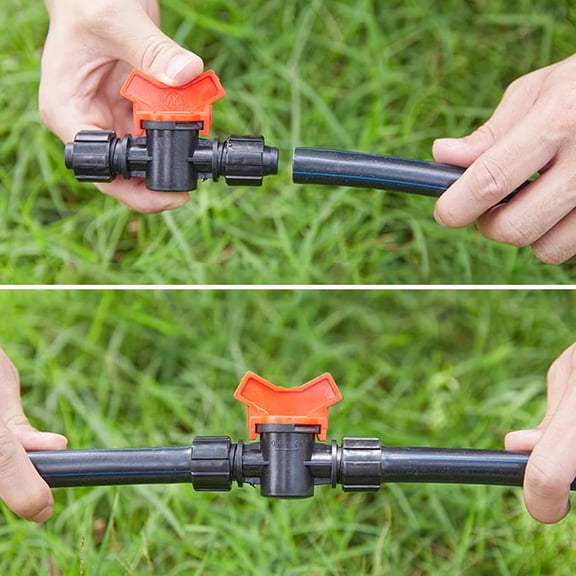FEFEDFAA-8PCS Irrigation Valve 3/8 inch Barbed, Sprinkler Valve, Drip Irrigation Ball Valve Shut Off with Hose Barb Connector for Garden Lawn, Aquarium, Micro Irrigation Systems