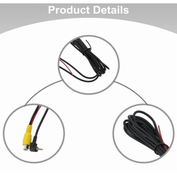 FEFEDFAA-Aux 2.5mm to RCA Female Cable with Trigger, Car Aux AV-in Jack to RCA Adapter for GPS Tablet Dash Cam Car DVR Camcorder Reverse Backup Rear View Camera