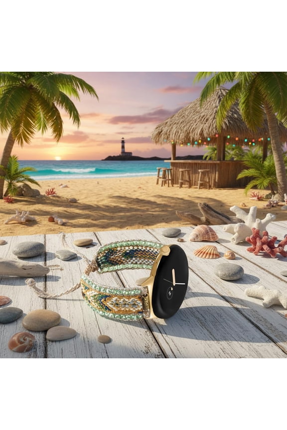 -Boho Braided Band Compatible with Google Pixel Watch 4 3 41mm/Pixel Watch 2 1 Band Women, Woven Friendship Bracelet Handmade Beaded Adjustable Strap for Google Smartwatch