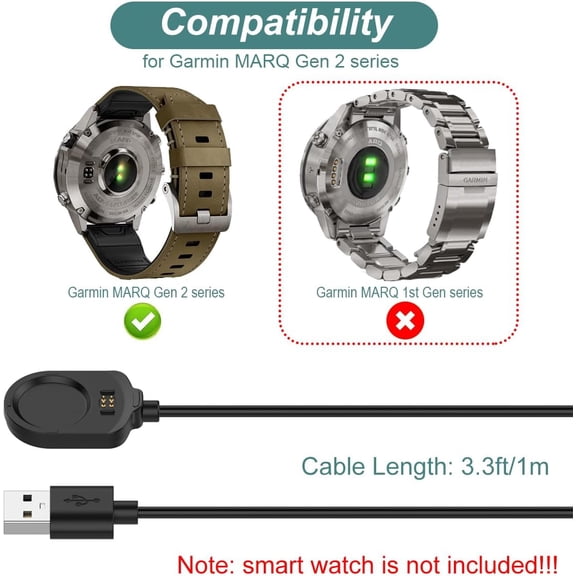 FEFEDFAA-Charger for Garmin MARQ Gen 2, Replacement USB-C Charging Cable Cord for Garmin MARQ 2 Smart Watch (3.3ft/1m)