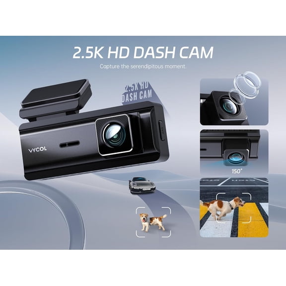 FEFEDFAA-Dash Cam 2.5K WiFi, Dash Camera for Cars with 32GB Card, Mini Dashcam Car Camera, WDR Night Vision,Voice Control, 24H Parking Mode, Support 128GB Max, Front Camera Only