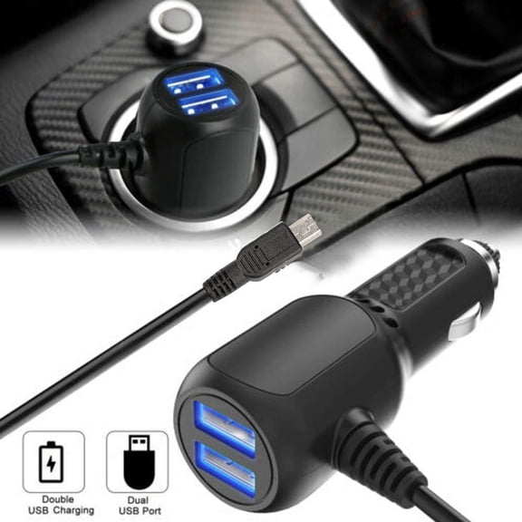 FEFEDFAA-Dash Cam Charger, Dosili car Dash cam USB Power Cord, Micro USB & Mini USB Cable, for Dash Camera and GPS Charger Power Cord11.5ft