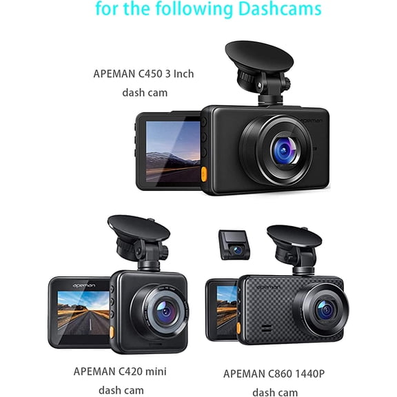 FEFEDFAA-Dash Cam Mount Compatible with APEMAN Dashcam, Suction Mount Easy to Install and Use, Replacement Screen Mount Strong Suction Power Hight Durability and Removeable 2 Pcs