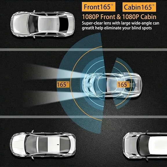 FEFEDFAA-Dash Camera for Car,1080P Dash cam Front and Inside Car Video Recorder 165Wide Angle Vehicle Cam,WDR,G-Sensor,Loop Recording,Night Vision (Black 1)