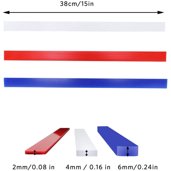 FEFEDFAA-Dough Thickness Guides, 15in 3-Thick Measuring Dough Strips Rolling Pin Guides Non Stick Silicone Baking Pastry Rulers Thickness Strips for Noodles Fondant Biscuits Pies Baking