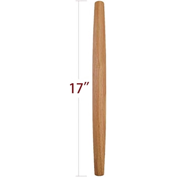 FEFEDFAA-French Rolling Pin (17 Inches) WoodenRoll Pin for Fondant, Pie Crust, Cookie, Pastry, Dough Tapered Design & Smooth Construction - Essential Kitchen Utensil