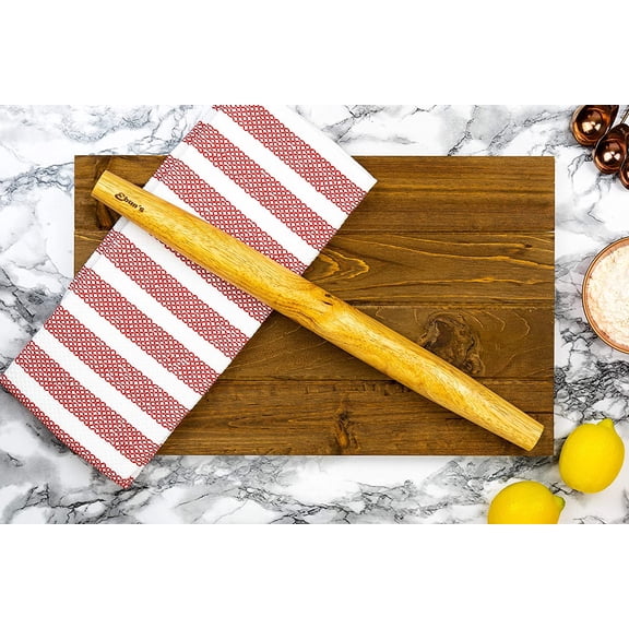 FEFEDFAA-French Rolling Pin  18 Inch Wooden Dough Roller for Baking Pizza, Pie Crust, Cookies & Pasta | Essential Kitchen Tool & Gift for Bakers, Chefs & Home Cooks