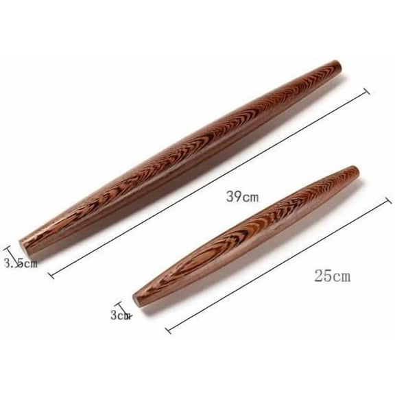 FEFEDFAA-French Rolling Pin Tapered Wood Dumpling Rolling Pin 15 Inch 10 Inch 2pcs,Wenge Wooden Pin for Dumpling Skin,Pasta, Pizza, Cookie, Bread Dough Tapered Design with a Smooth Surface