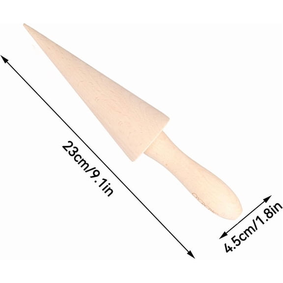 FEFEDFAA-Ice Cream Waffle Cone Roller 9.1 Inch Wooden Pizzelle Cone Mould Mini Waffle Cones Pastry Roll Waffle Cone Pastry Decorating Baking Tool