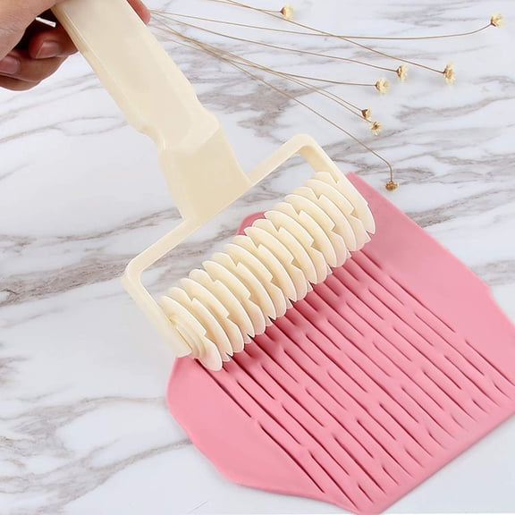 FEFEDFAA-Lattice Roller Cutter, Pie Pizza Cookie Dough Roller Lattice Household Baking Pastry Tools(Plastic lattice cutter)