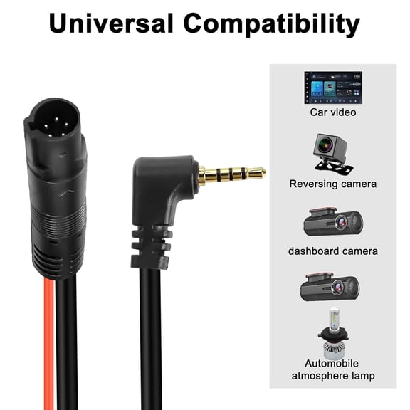 FEFEDFAA-MEIRYFA 5 Pin Dash Cam Cable Rear View Camera Wire 5 Pin Male to 2.5mm Male Plug Car Backup Camera Reverse Mirror Extension Cord for Trucks,RV,Bus (32.8FT)