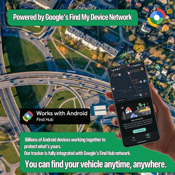 FEFEDFAA-Magnetic Hidden GPS Tracker for Vehicles  365 Days Battery Life, No Subscription, Car Tracker Device Hidden (Android Tracker)