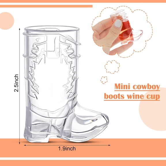 FEFEDFAA-Plastic Mini Cowboy Boot Shot Glasses 1 oz Reusable Cowboy Boot Cups Western Plastic Beer Mugs for Cowgirl Party Decorations Bachelorette Party Supplies Birthday Wedding Decorations