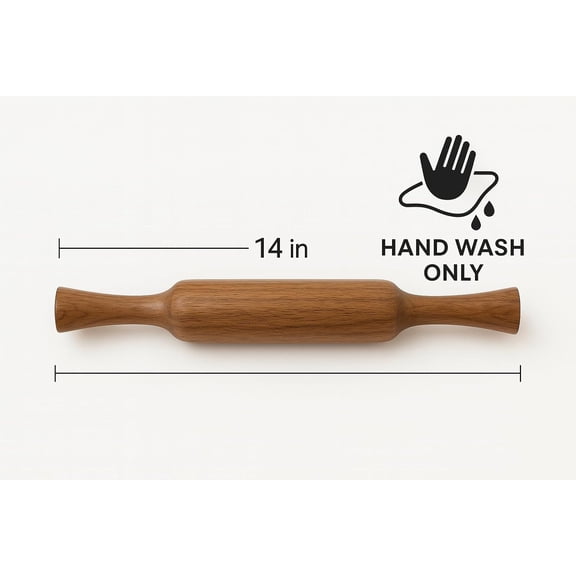 FEFEDFAA-Premium Solid Wood Rolling Pin | Handcrafted Non-Stick Belan for Roti, Chapati, Cookies & Pizza Dough | Smooth Finish | Easy-Grip Handles | Kitchen Essential Tool