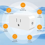 FEFEDFAA-Smart Plug Mini with Energy Monitoring, 2.4G Wi-Fi Outlets Support Alexa, Google Assistant, SmartThings, Tuya Smart Plug, Timer, ETL & FCC Certified,1 Pack