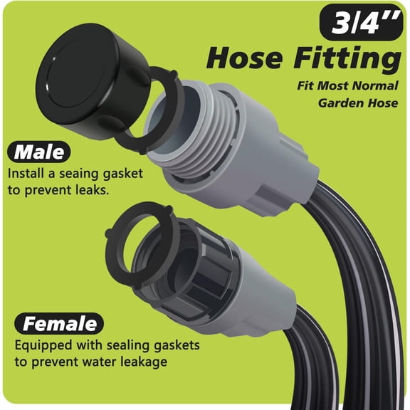 FEFEDFAA-Sprinkler Soaker Hose 25 ft, Flat Watering Hose with Holes, Water Saving Drip Line Irrigation Hoses with Garden Staples for Lawn, Vegetable Garden Beds (25 ft)